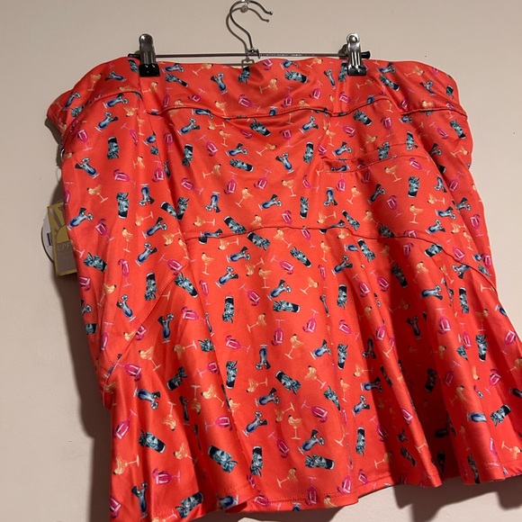 NWT Coral Bay Coral Cocktail Patterned Women's Golf Skort - Picture 2 of 8